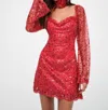 For Love & Lemons Gwendolyn Mini Dress In Red In Red