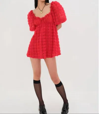 For Love & Lemons Hannah Mini Dress In Red