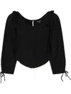 For Love & Lemons Harlow Blouse In Schwarz