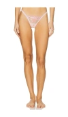 For Love & Lemons Ily Embroidery Thong Panty In Pink