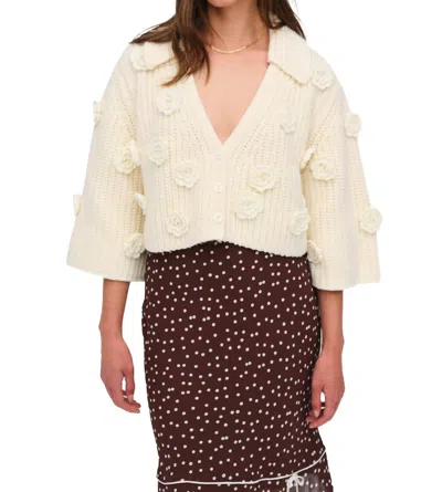 For Love & Lemons Ivy Cardigan In Cream In White