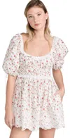 For Love & Lemons Jackson Mini Dress White In White