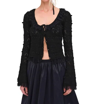 For Love & Lemons Jayla Cardigan In Black