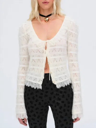 For Love & Lemons Jayla Cardigan In Cream In White