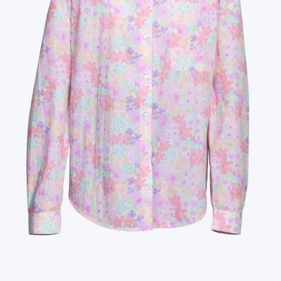 For Love & Lemons Kennedy Floral-print Cotton-poplin Shirt In Pink