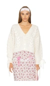For Love & Lemons Laurel Oversized Cardigan In 크림