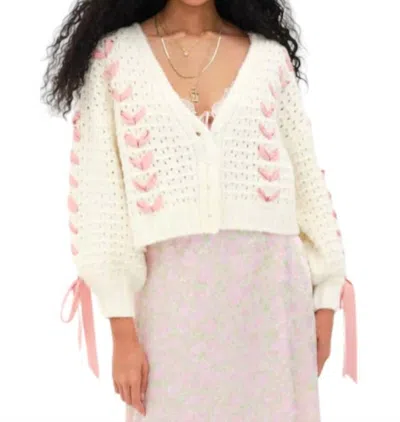 For Love & Lemons Laurel Cardigan In White