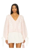 For Love & Lemons Cardigan Laurel In Pink