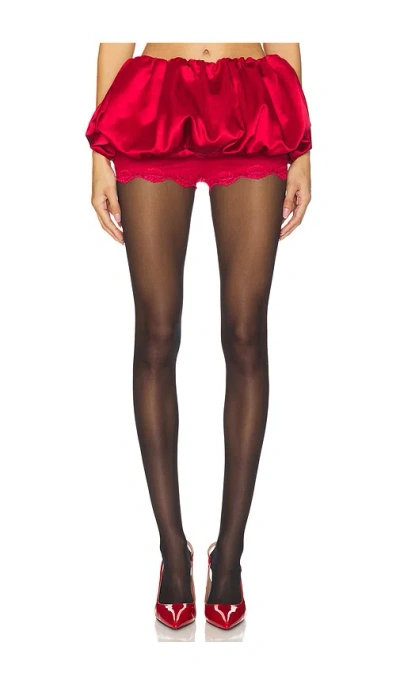 For Love & Lemons Lena Bubble Skort In Red