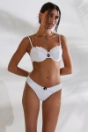 FOR LOVE & LEMONS LILITH THONG BIKINI BOTTOM IN WHITE, WOMEN'S AT URBAN OUTFITTERS