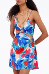 For Love & Lemons Lorenza Open-back Satin Midi Dress In Blue In Multi