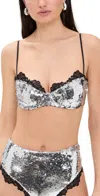For Love & Lemons Maia Underwire Bra Silver In Silver