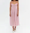 For Love & Lemons Maxine Midi Dress In Pink In Pink