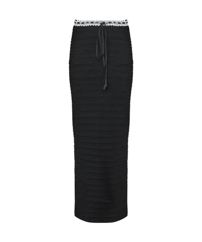 For Love & Lemons Mayfair Maxi Skirt In Black
