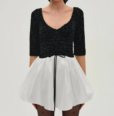 For Love & Lemons Midnight Mini Dress In Black/white In Multi