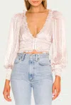 FOR LOVE & LEMONS NATALIE FLORAL-PRINT CROPPED TOP IN IVORY