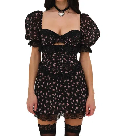 For Love & Lemons Noa Mini Dress In Black