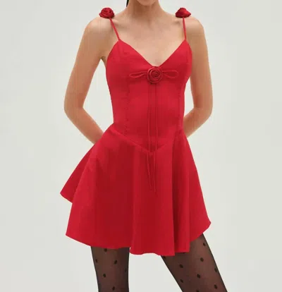 For Love & Lemons Orsa Mini Dress In Red