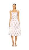 For Love & Lemons Red Dot Midi Dress