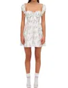 For Love & Lemons Remi Mini Dress In Floral White In White