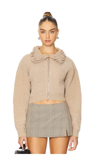 For Love & Lemons Rey Knit Jacket In Yellow