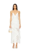 For Love & Lemons Rosalyn Lace Maxi Sundress In White