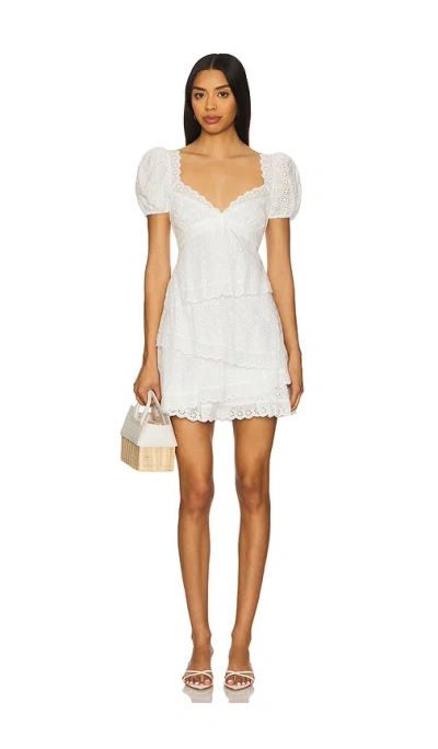 For Love & Lemons Rosalyn Mini Dress In White