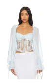 For Love & Lemons Sade Top In 라이트 블루