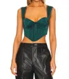 For Love & Lemons Sammie Crop Top In Green In Green