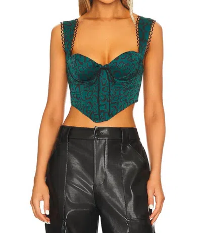 For Love & Lemons Sammie Crop Top In Green