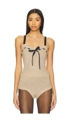 For Love & Lemons Solana Knit Tank Top In Tan