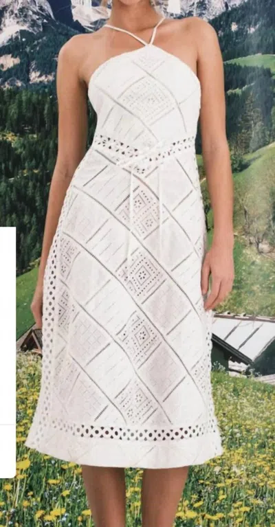 For Love & Lemons Temple Midi Dress In White