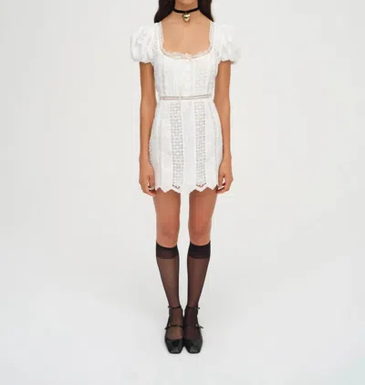 For Love & Lemons Tracy Mini Dress In White