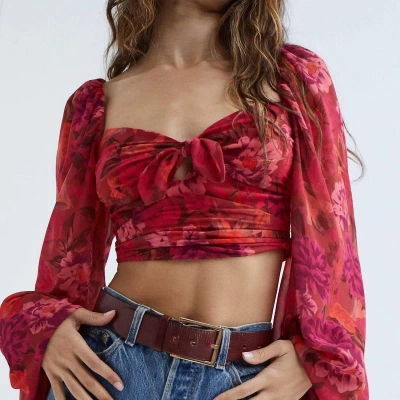 For Love & Lemons Trisha Crop Top In Pink