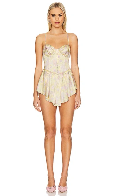 For Love & Lemons X Revolve Charlene Mini Dress In 黄色