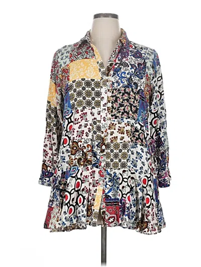 Pre-owned For The Republic 3/4 Sleeve Blouse In White