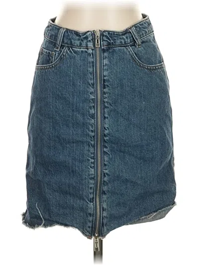 Pre-owned For The Republic Denim Skirt In Blue