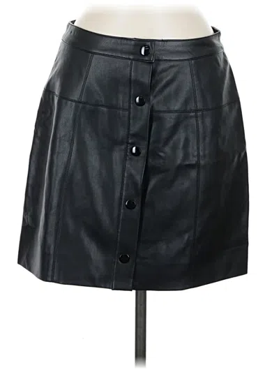Pre-owned For The Republic Faux Leather Skirt In Black