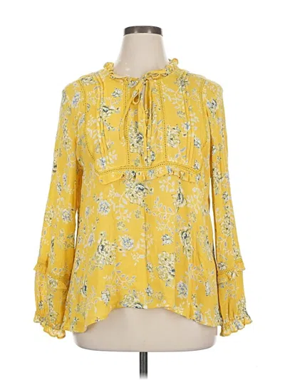 Pre-owned For The Republic Long Sleeve Blouse In Yellow