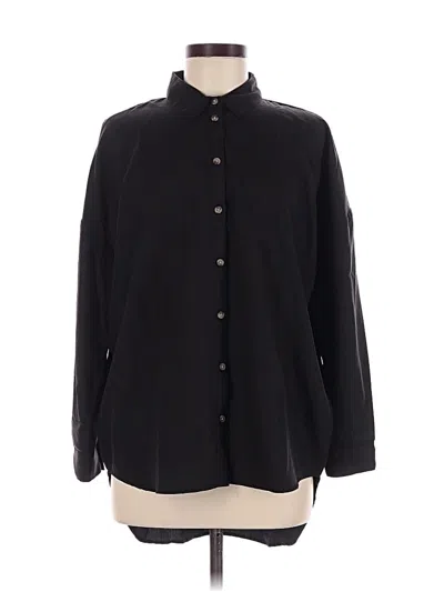 Pre-owned For The Republic Long Sleeve Button Down Shirt In Black