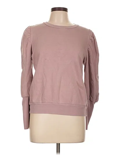 Pre-owned For The Republic Long Sleeve Top Pink Crew Neck Tops