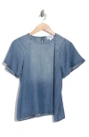 For The Republic Raglan Sleeve Chambray Top