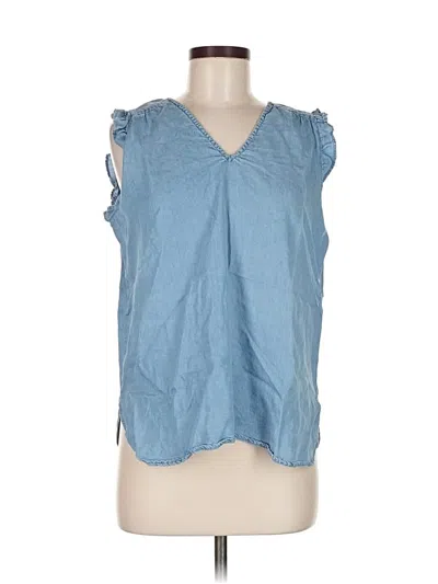Pre-owned For The Republic Sleeveless Blouse In Blue