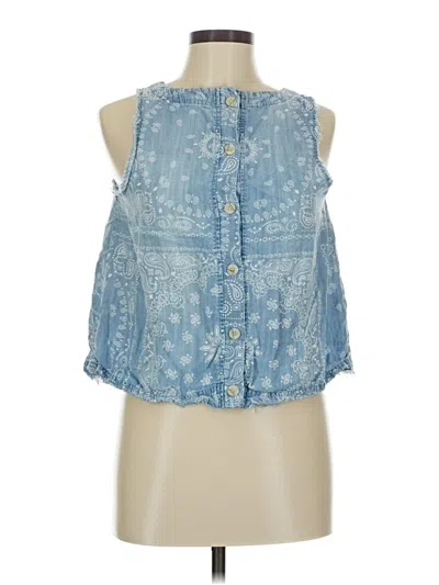 Pre-owned For The Republic Sleeveless Blouse In Blue