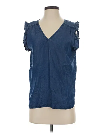 Pre-owned For The Republic Sleeveless Blouse In Blue
