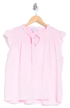 For The Republic Smocked Ruffle Top In Light Pink