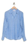 FOR THE REPUBLIC STRIPE NOTCHED COLLAR SHIRT