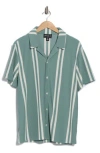 For The Republic Stripe Short Sleeve Button-up Shirt In Multi