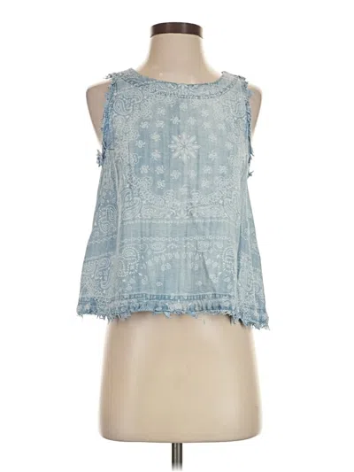 Pre-owned For The Republic Tank Top Blue Strapless Neckline Tops