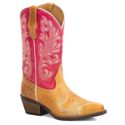 Forastero Ladies Western Leather Boots In Pink In Brown